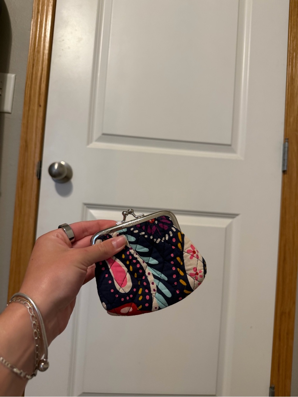 Vera Bradley navy floral coin purse